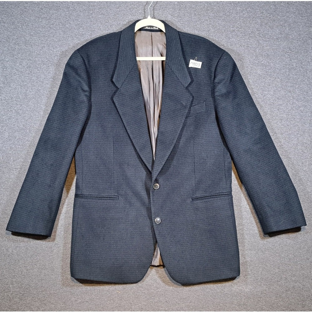 Made in Italy Cashmere Virgin Wool Blazer Sport Coat Dark Navy Mens 0803